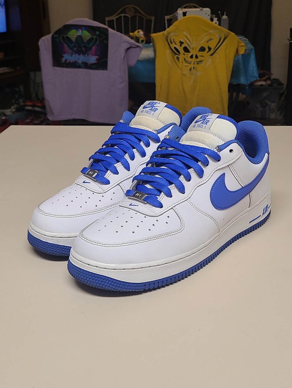 Nike Air Force 1 Low 07 White Medium Blue casual low top sneakers size 11